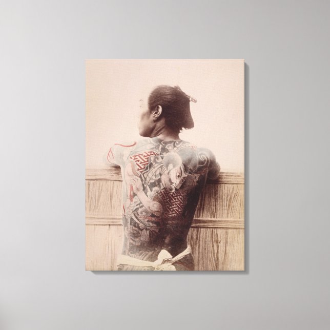Tattoos, japansk Bridegroom, c.1880 (foto) Canvastryck (Framsida)