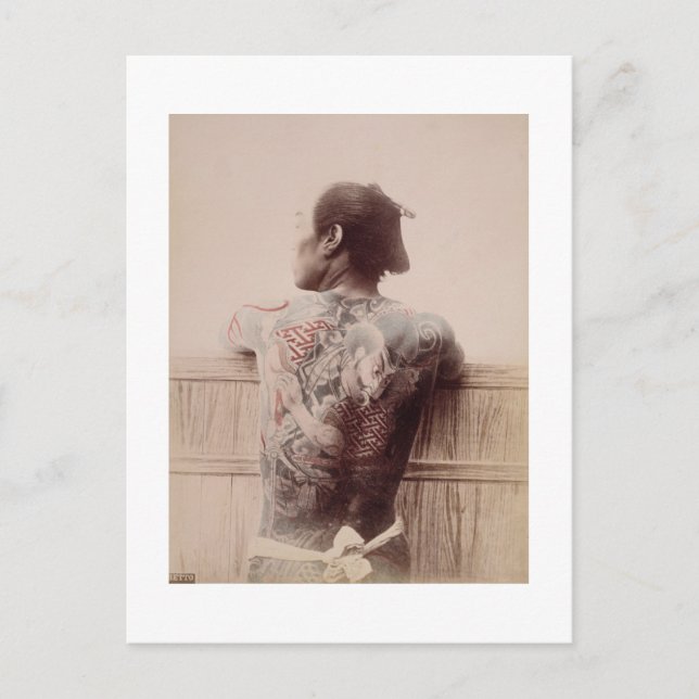 Tattoos, japansk Bridegroom, c.1880 (foto) Vykort (Framsida)