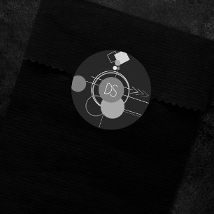 Tattoos Modern Art Deco   Svart- och Grått-märknin Runt Klistermärke