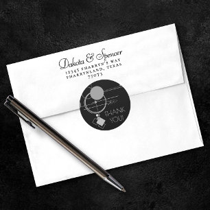 Tattoos Modern Art Deco   Svart och Grått Tack Runt Klistermärke