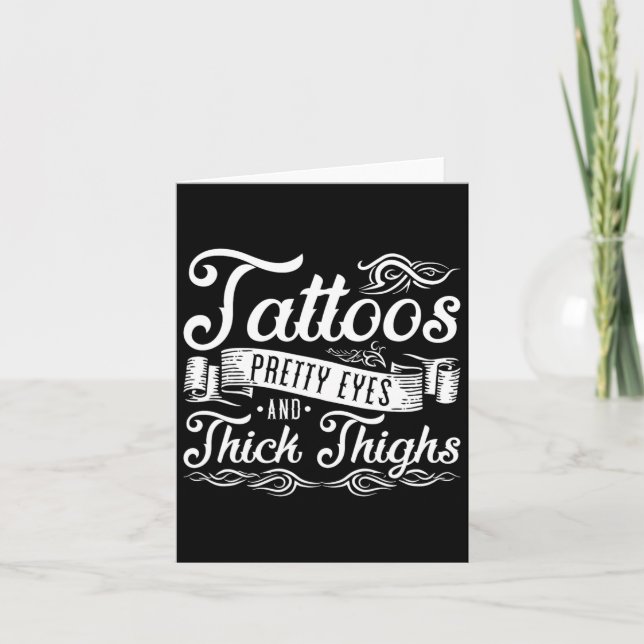 Tattoos Söt Ögon och tjock lår 2 Kort (Framsida)