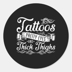 Tattoos Söt Ögon och tjock lår 2 Runt Klistermärke