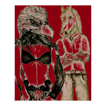 Tattopar, örn dam poster röd