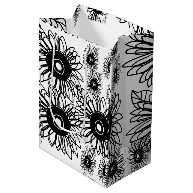 Tattosolrosblommans Blommigt Black White Tattoo Fl (Framsidan Vinklad)