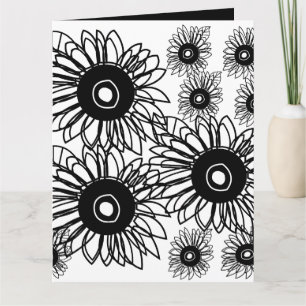 Tattosolrosblommans Blommigt Black White Tattoo Fl Kort