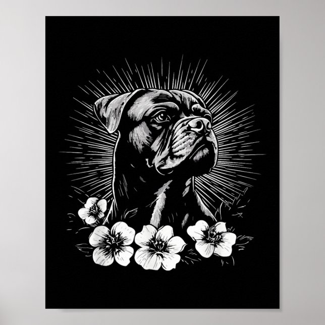 Tattot för Boxer Hund älskare Retro Stil _1 Poster (Framsidan)