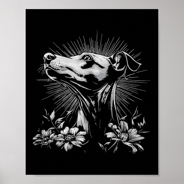 Tattot för Hund älskare Retro Stil _1 Poster (Framsidan)