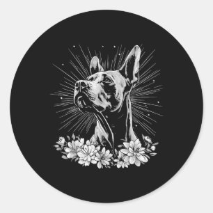 Tattot för Stil vid great dane Hund älskare Retro_ Runt Klistermärke