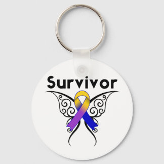Tattot Ribbon för Bladder Cancer Butterfly Nyckelring