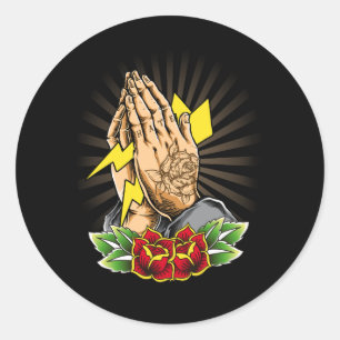 Tattotototoing Tribal Symbol Artist Praying Ligh Runt Klistermärke