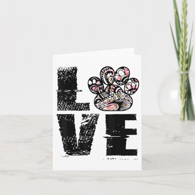 Tattovärde för kärlek-Tass-lägre Hund älskare_1 Kort (Framsida)