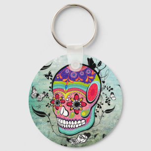 Tatttoo stads- Muerte day of the deadillustration Nyckelring