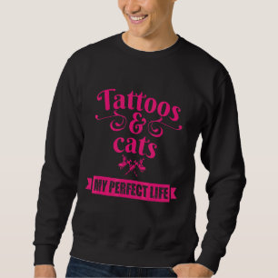 Tatuer och katter min Perfekt livstid Djurkonst Lång Ärmad Tröja