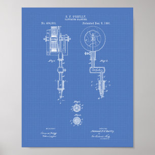 Tatuera den patenterade konstritningen för maskin poster