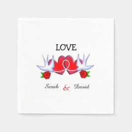 Tatuera för att Svälja Hjärtor och Ro design Pappersservett
