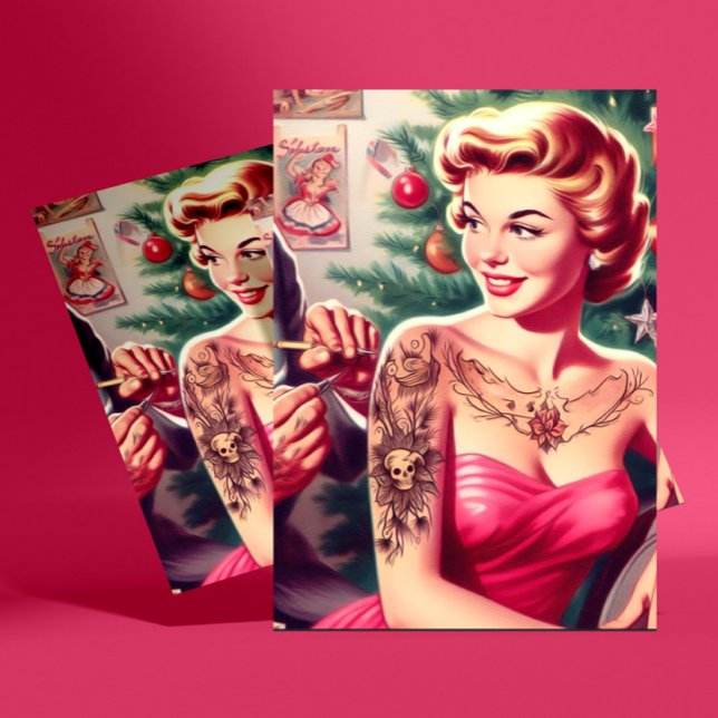 Tatuerad julpinuppsmodell vykort (Skapare uppladdad)