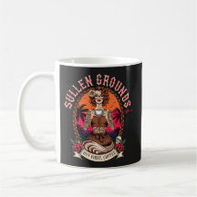 Tatuerad Pinup Kaffe Dam Retro Vintage