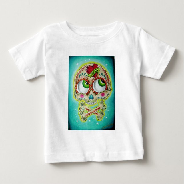 Tatuerad sockerskalle t shirt (Framsida)