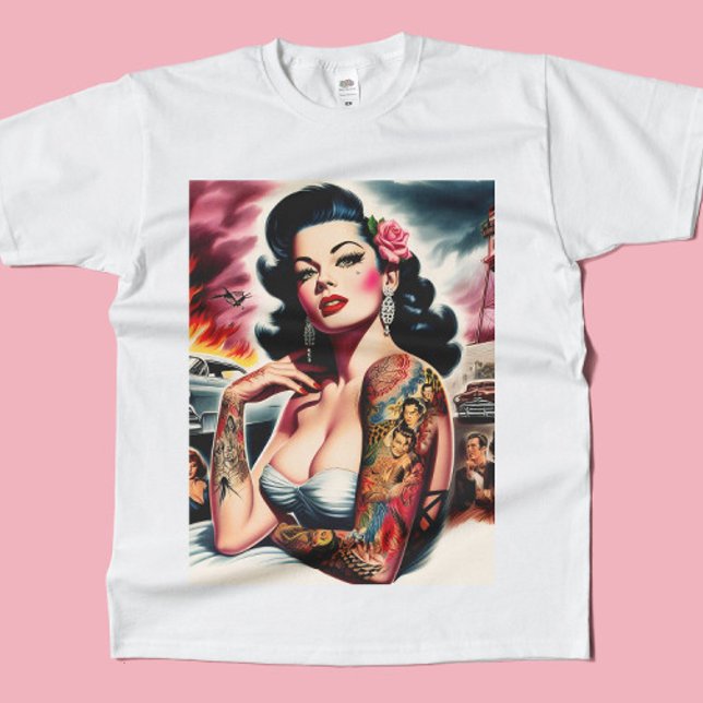 Tatuerad Vintage Pin-up T Shirt (Skapare uppladdad)