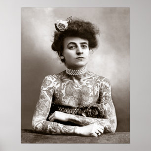 Tatuerade Dam, 1907. Vintagefoto Poster