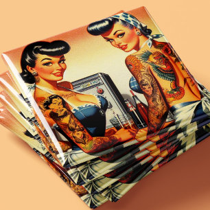 Tatuerade Vintage Pinuppor Magnet