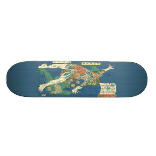 Tatuerat Hercules japanskt träklosstryck Skatebo Skateboard Bräda 19,5 Cm