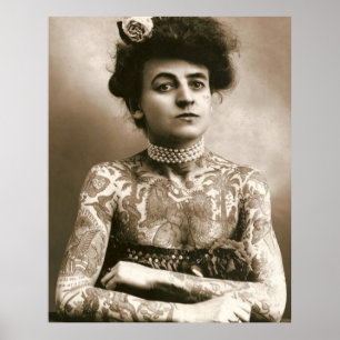 Tatuerat med pärlor, Victoriandamaffisch Poster