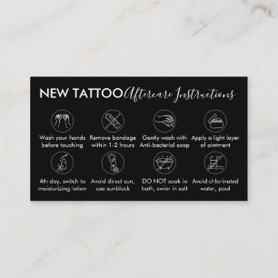 Tatuering av Black Body Art Aftercare-instruktione Visitkort