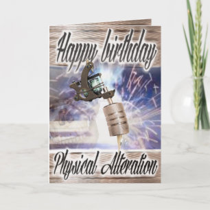 Tatuering av födelsedagskort maskin kort