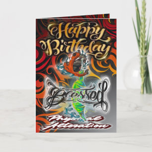 Tatuering av födelsedagskort maskin kort