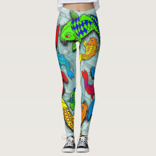 Tatuering av Neon koi stil Leggings