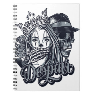 tatuering av Vintage chicano stil Anteckningsbok