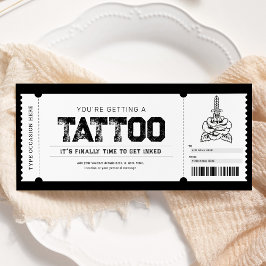 Tatuering Få bläckad presentbiljett kupong Inbjudningar