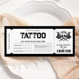 Tatuering Få bläckad presentbiljett Kupong Inbjudningar