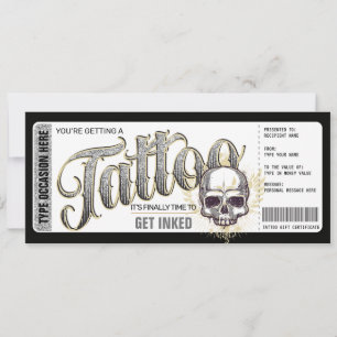 Tatuering Få tatuering presentkort kupong Inbjudningar