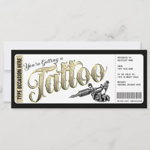 Tatuering Få tatuering presentkort kupong Inbjudningar