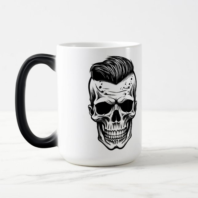 Tatuering Flash Art Mohawk Skalle Magisk Mugg (Vänster)