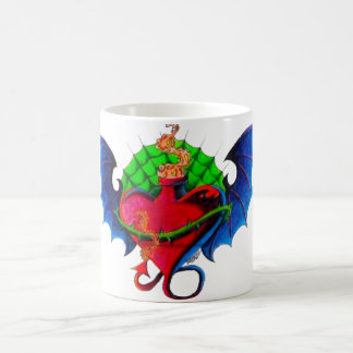 Tatuering Flash Mugg Med Flammande Hjärta