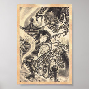 Tatuering för bläck för demon för kall poster