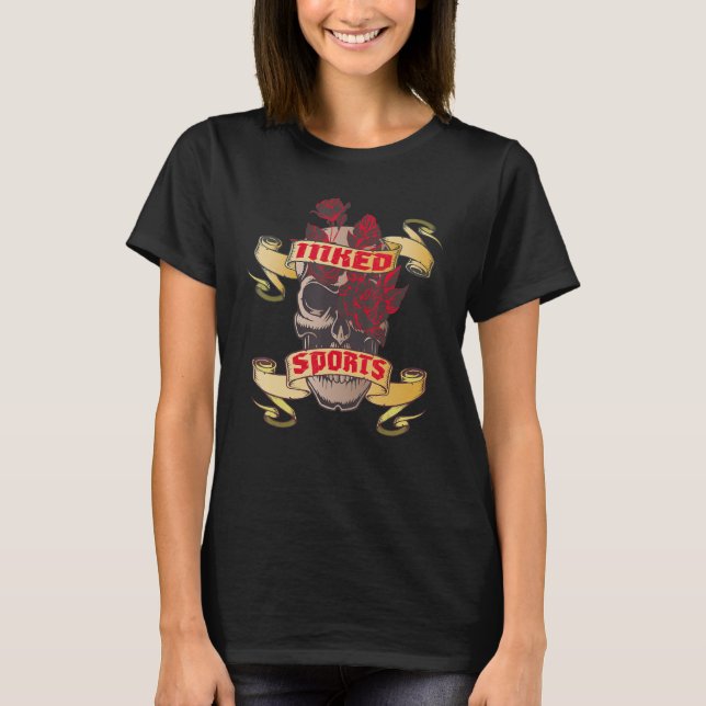 Tatuering för listrutan Idrottskal och Röd ros T Shirt (Framsida)