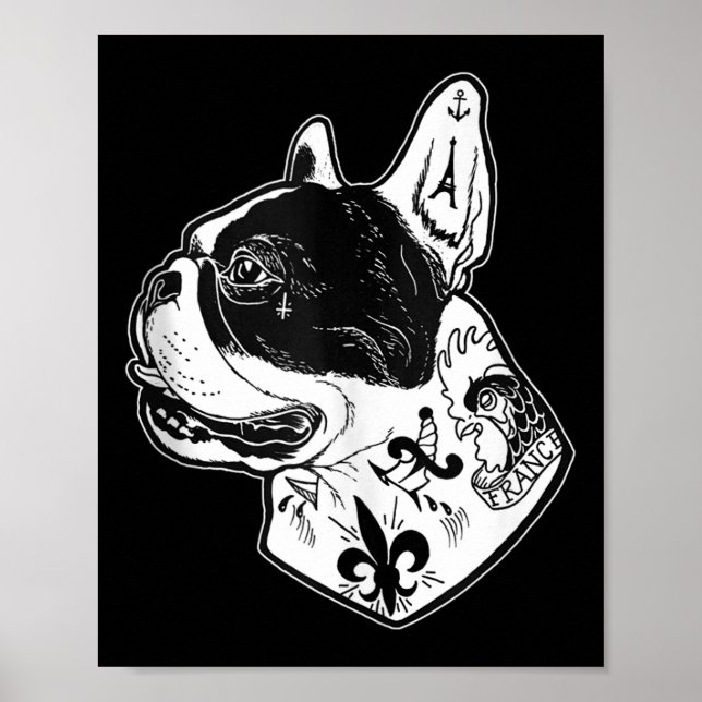 Tatuering Fransk Bulldog Tank Top  Poster (Framsidan)
