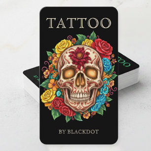 Tatuering Konstnär Professionell Tatuör Blommig Dö Visitkort