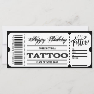 Tatuering Kupong Certifikat Biljett Presentkort Inbjudningar