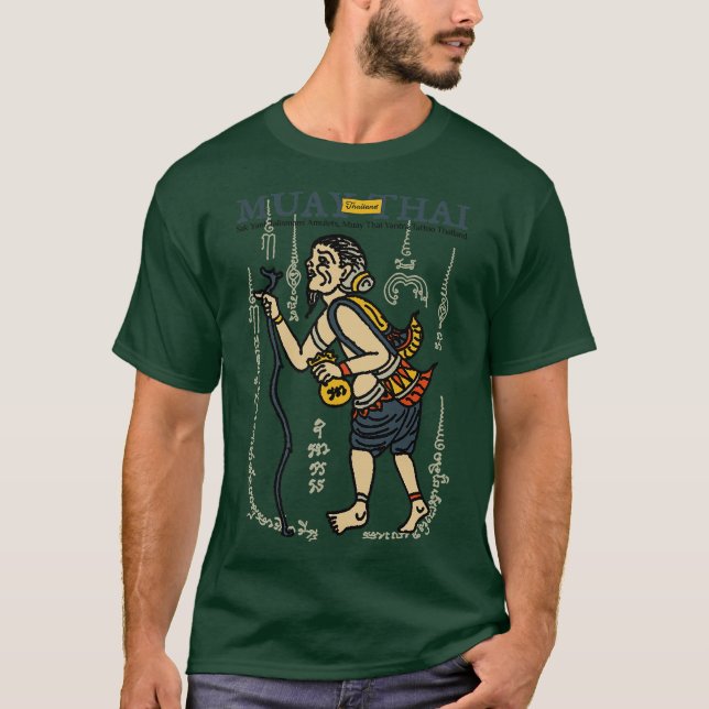 Tatuering Muay Thai Sak Yant Eremit T Shirt (Framsida)