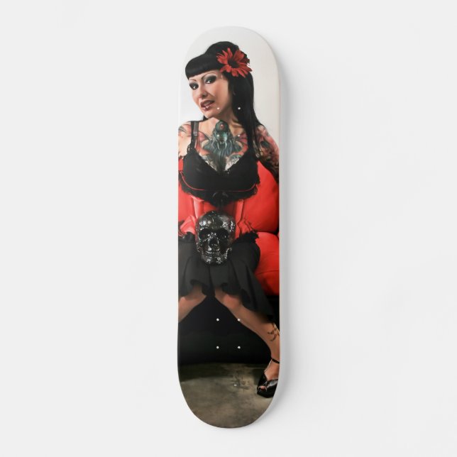 Tatuering Pin Up Skateboard Bräda 19,5 Cm (Framsida)