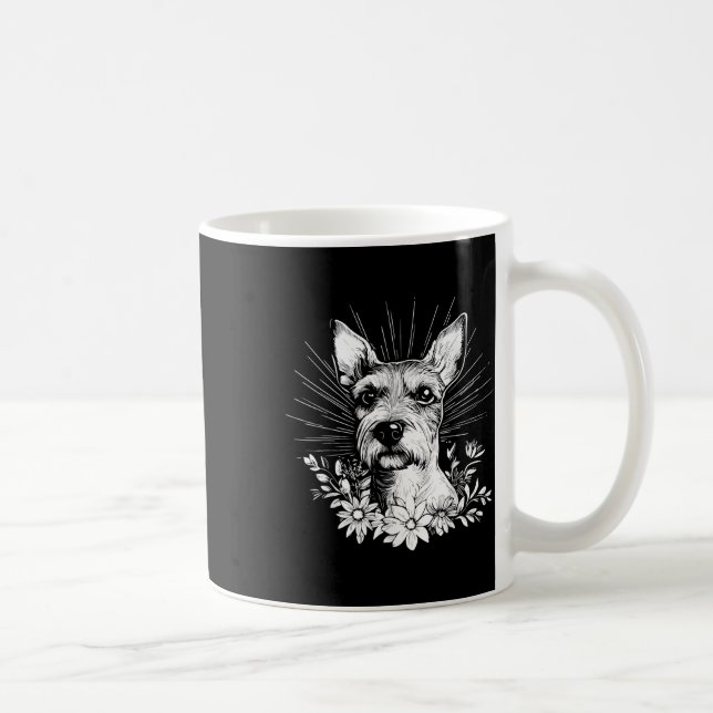 Tatuering Stil Älskare Fox Terrier Retro Hund  Kaffemugg (Höger)