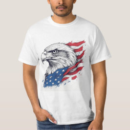 Tatuering Stil Örn med Flagga – Djärv USA-design T Shirt
