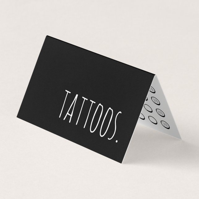 tatuering vikbar lojalitetsstämpelkort visitkort (Framsida)