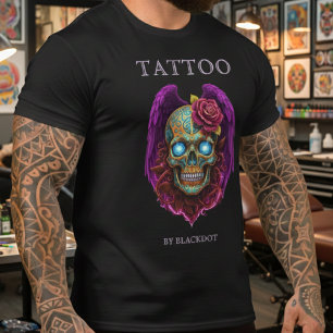 Tatuering Winged Skull Tattooist Tatuering Butik P T Shirt