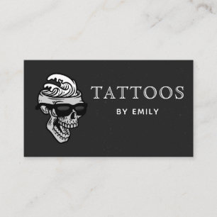 Tatueringar av Funkyn Namn Skull i Roligten Solgla Visitkort